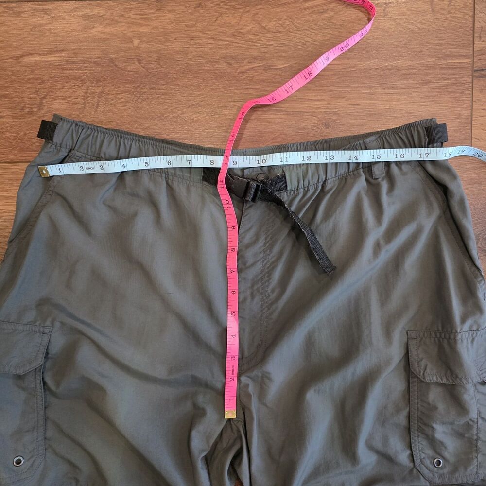 REI Pants Mens Large Green Convertible Nylon Cargo Hiking Zip Off Outdoor - Picture 2 of 15